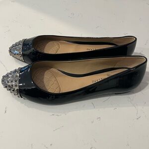 Antonio Melani Black and Silver Studded Flats
